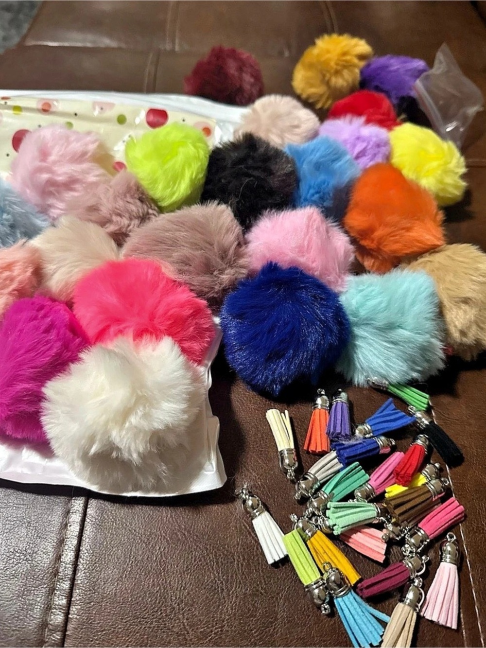 Multicolor Pom-Pom & Tassel Charms craft project 24 piece bundle - Picture 4 of 8